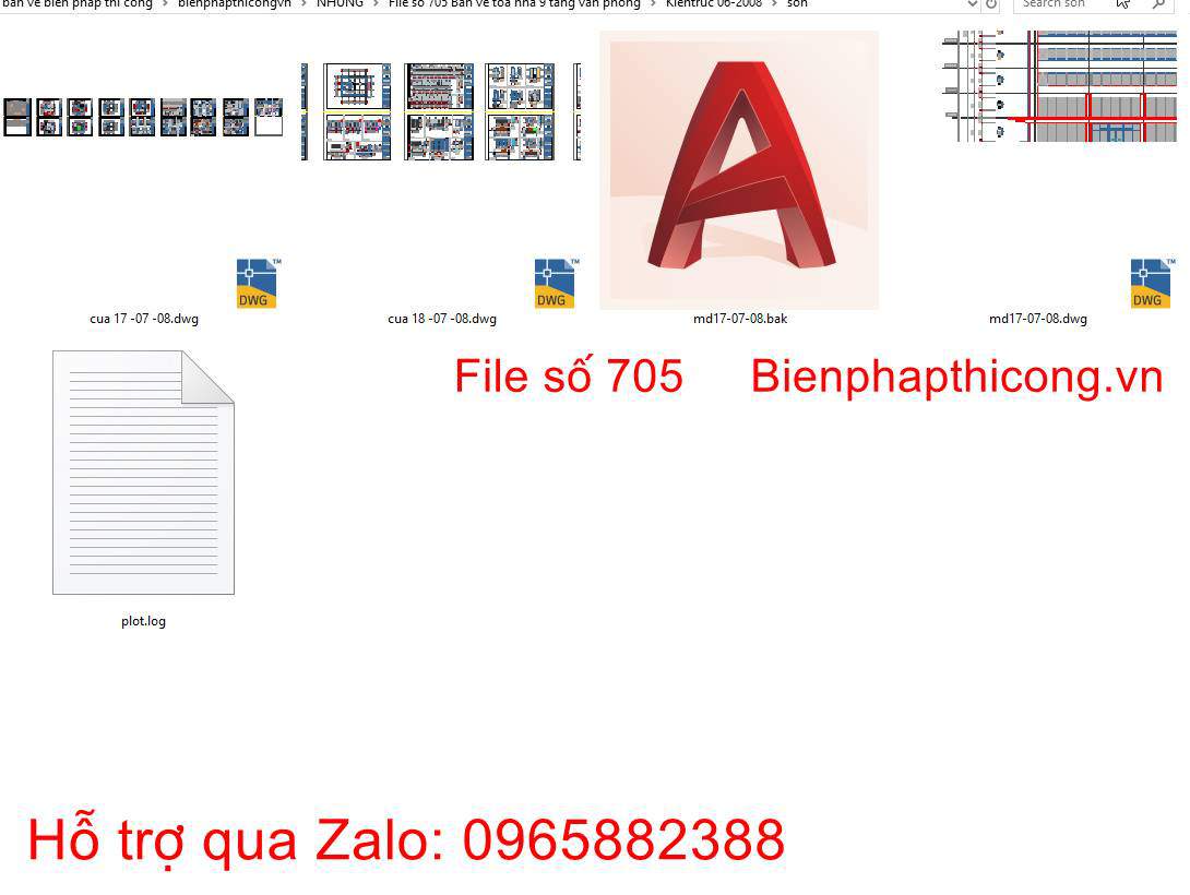 Bản vẽ thiết kế văn phòng thương mại 9 tầng cad.