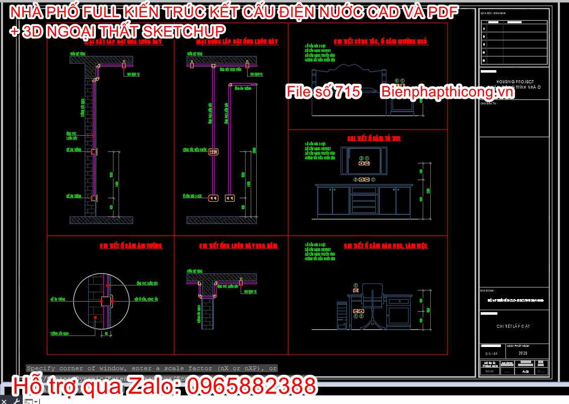 Tải bản vẽ chi tiết nhà phố 2 tầng đẹp.