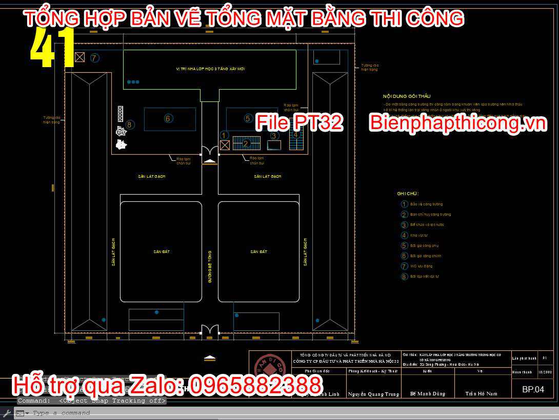 Biện pháp tổ chức mặt bằng thi công cad