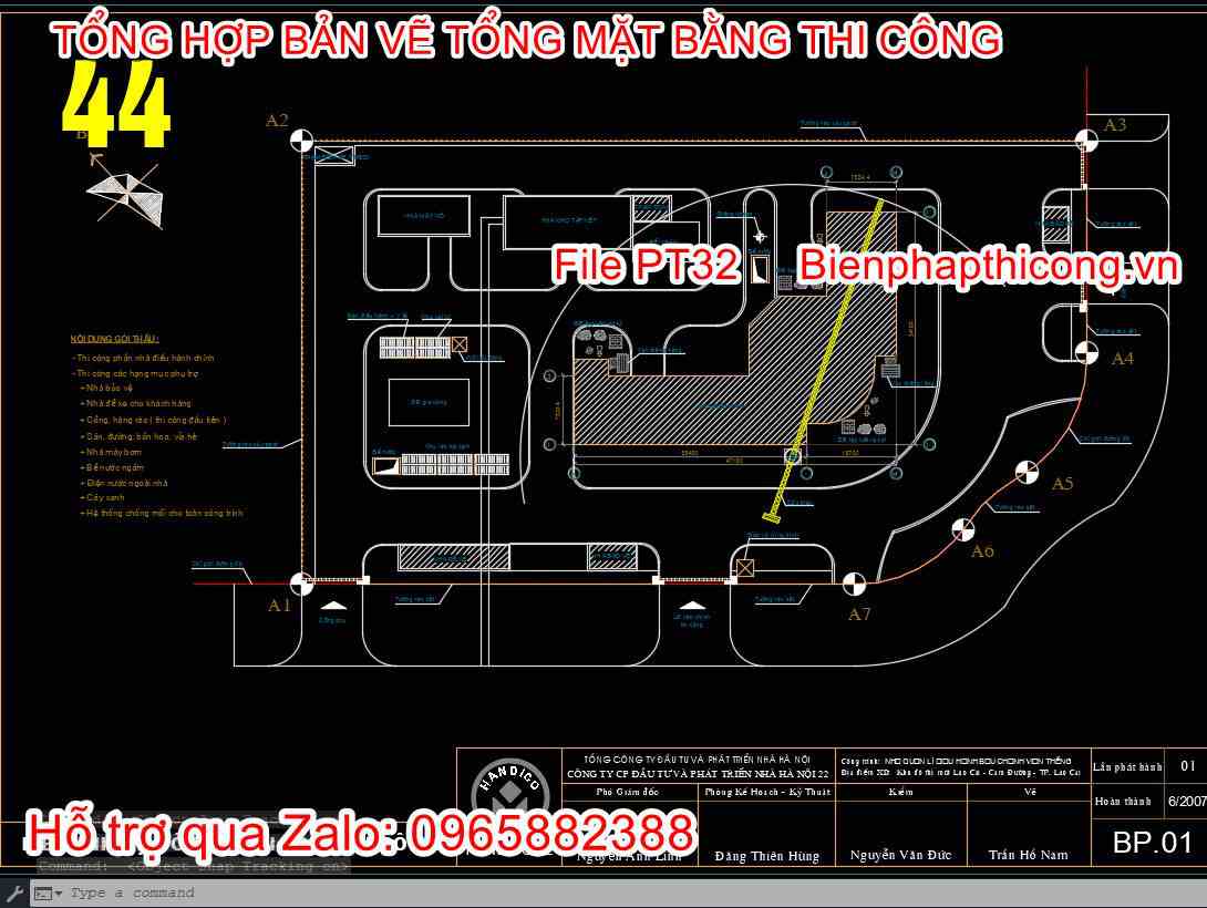 Mặt bằng định vị bố trí lán trại thi công cad.