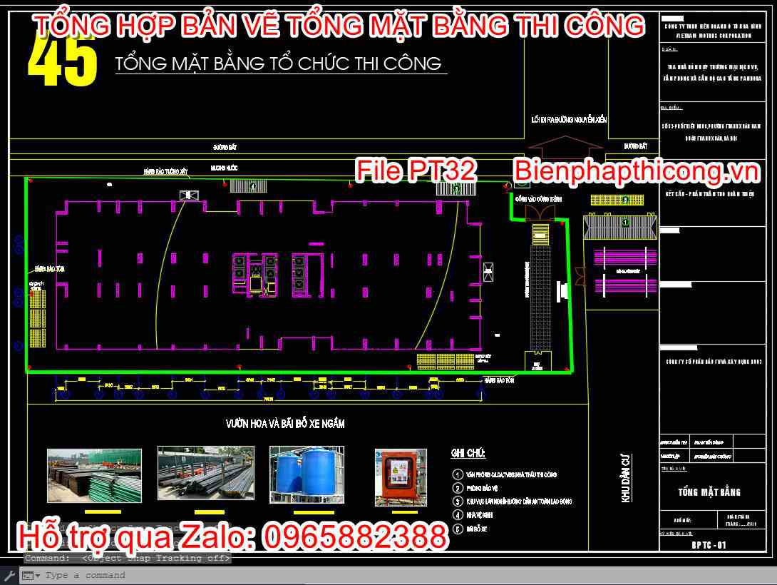Tổng mặt bằng tổ chức thi công cad.