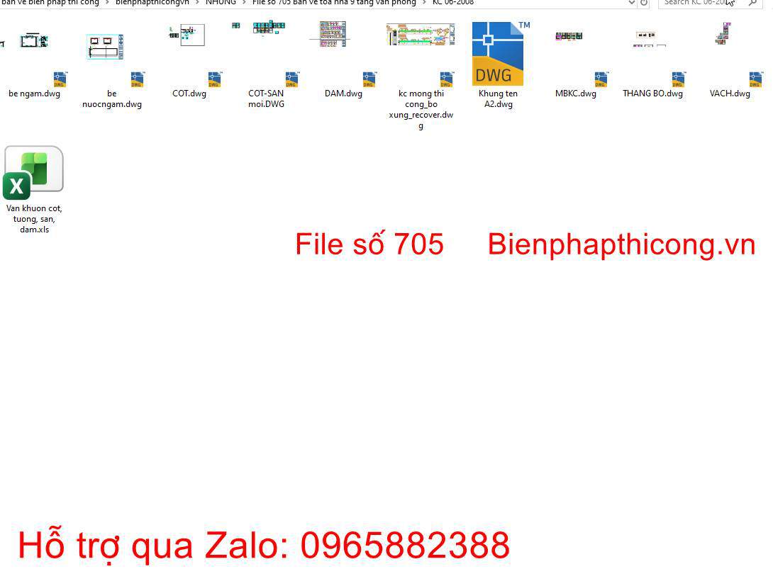 Bản vẽ thiết kế phần móng nhà 9 tầng văn phòng cho thuê.