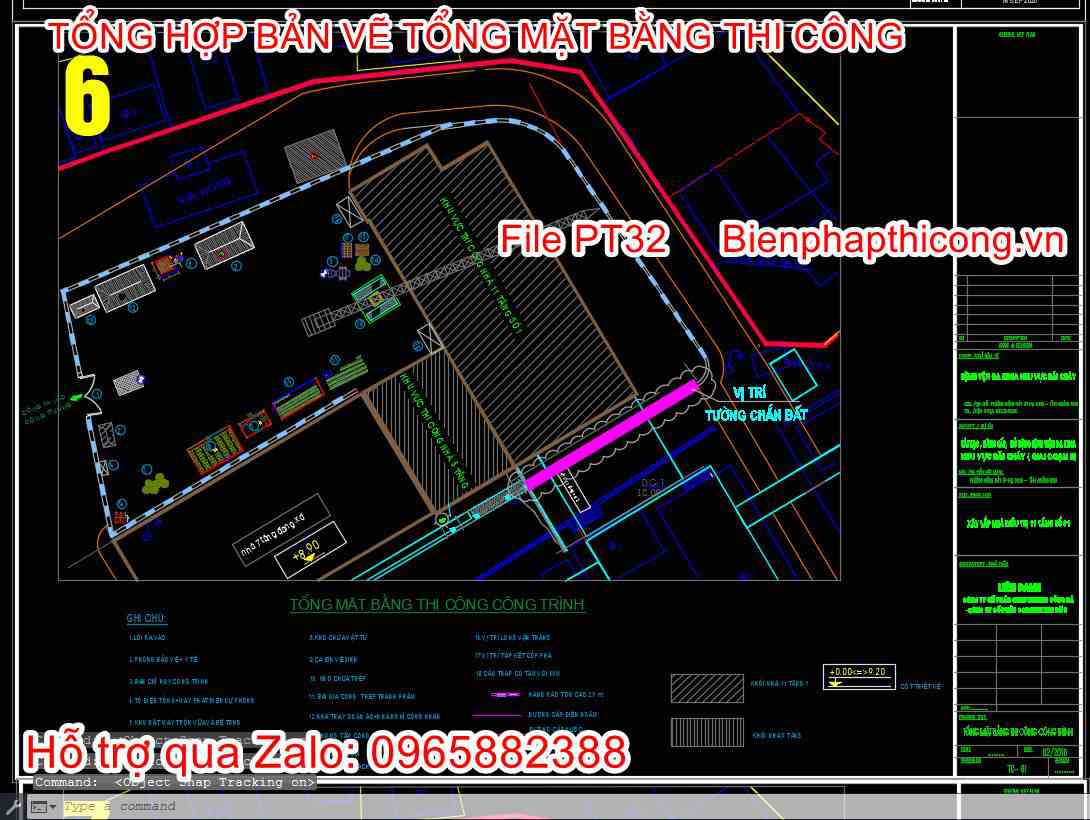Tổng mặt bằng thi công công trình cad.