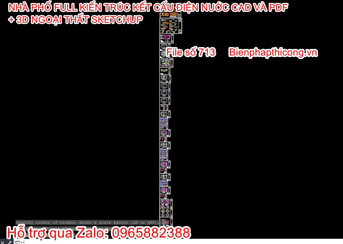 File cad phần kết cấu nhà phố 3 tầng 6m x 11m hay