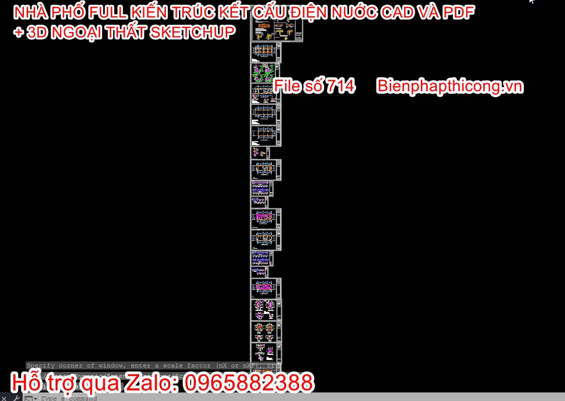 File dwg bản vẽ phần kết cấu nhà phố rộng 5m x 14m