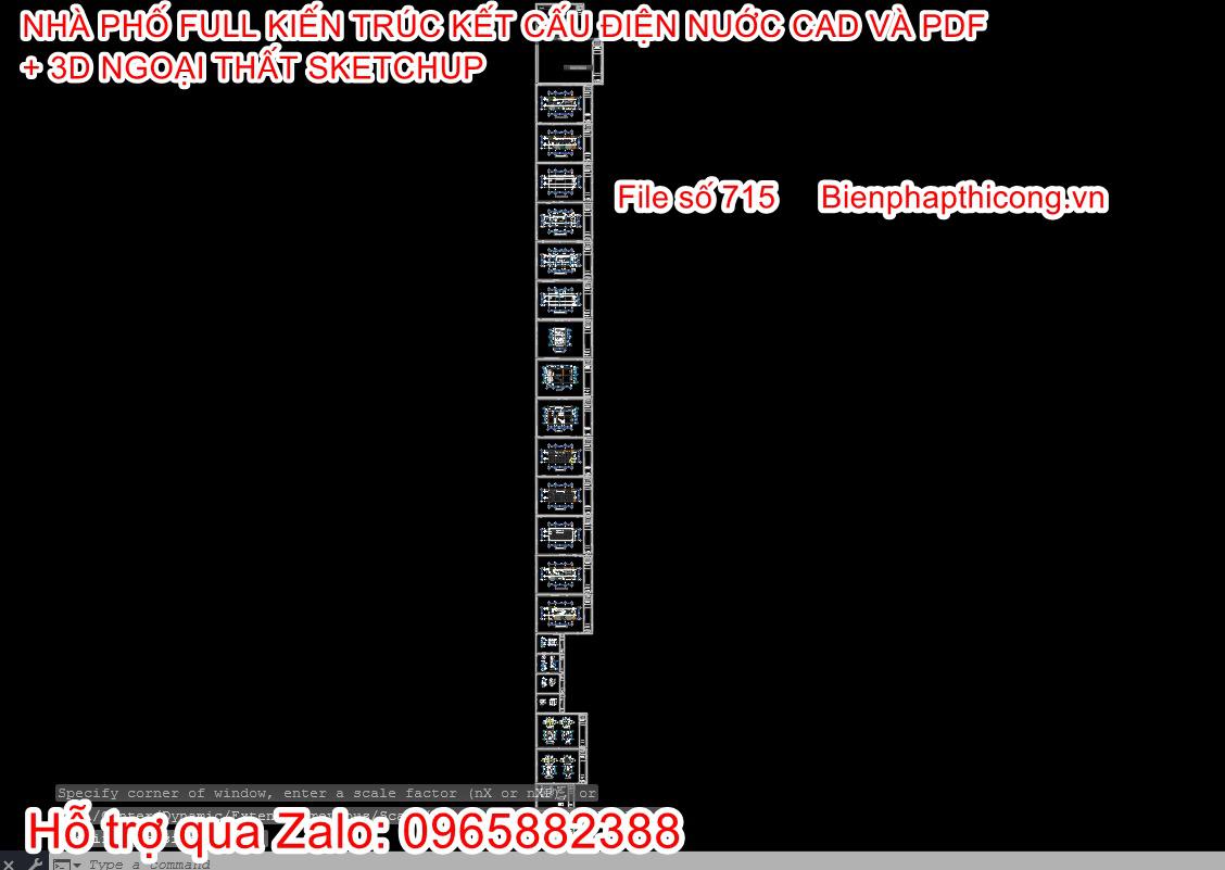 Tổng hợp bản vẽ kiến trúc nhà phố 2 tầng 6m x 12m.