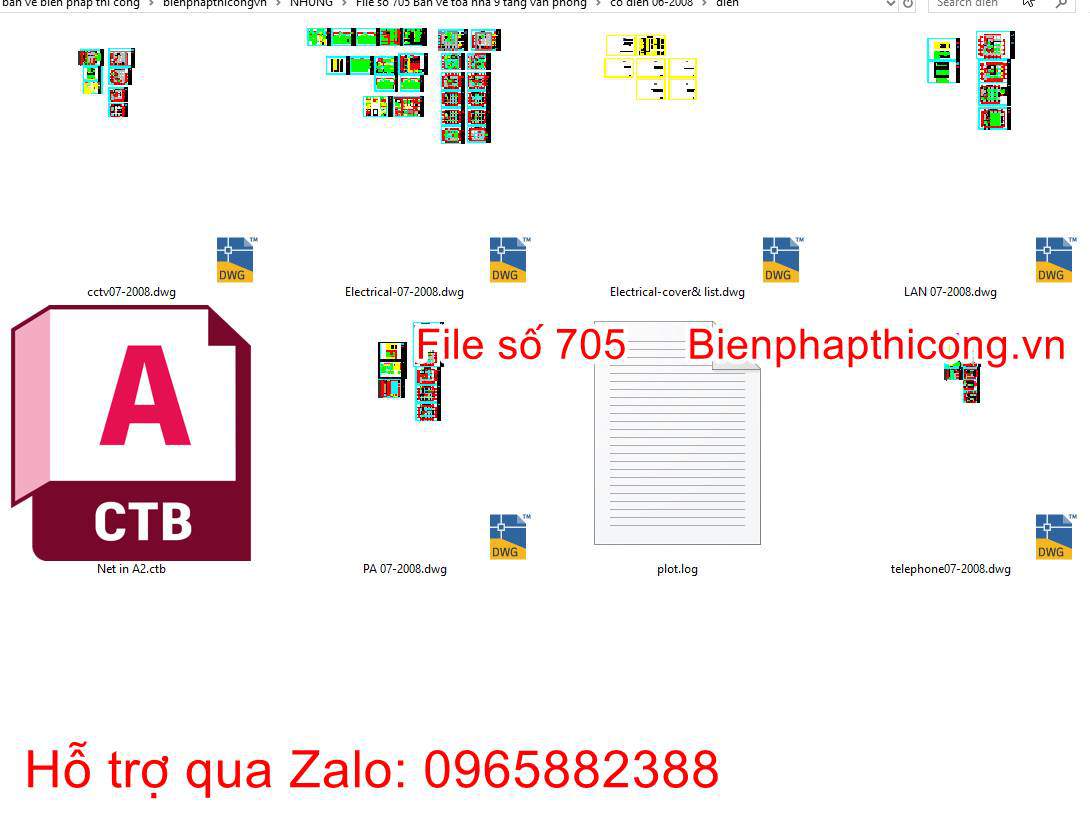 Bản vẽ thiết kế phần cơ điện nhà 9 tầng văn phòng.