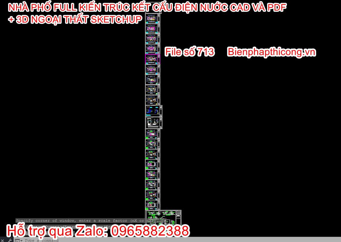 HSTK bản vẽ phần điện nước nhà phố 3 tầng.