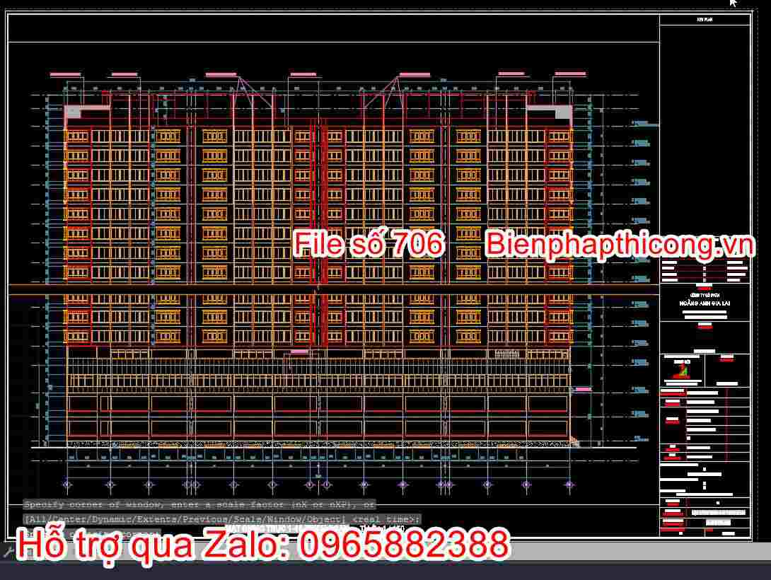 Mặt đứng công trình nhà chung cư cao tầng cao cấp full