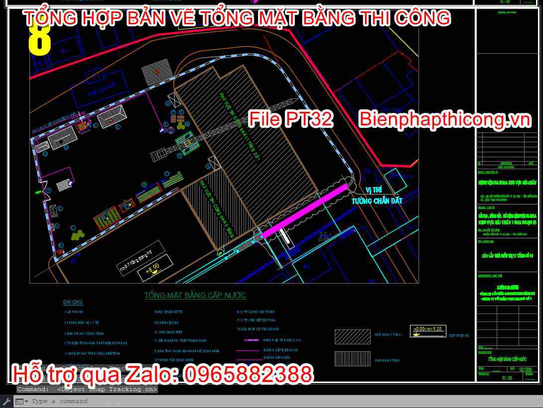 Tổng mặt bằng cấp nước cad.