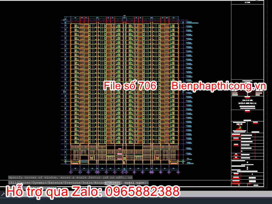 Mặt đứng công trình chung cư cao tầng 32 tầng.