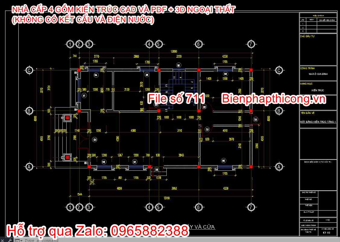 Mẫu nhà cấp 4 mái thái 3 ngủ 110m2 đẹp.