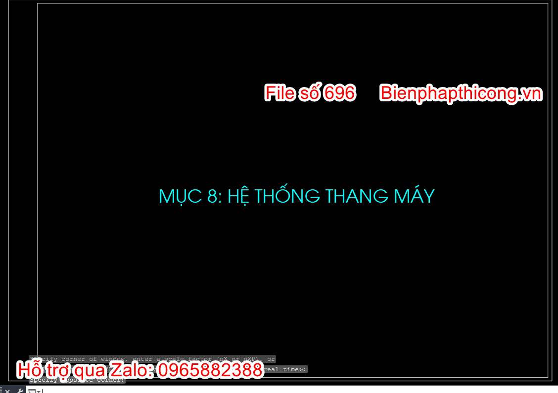 Bản vẽ biện pháp thi công hệ thống thang máy.