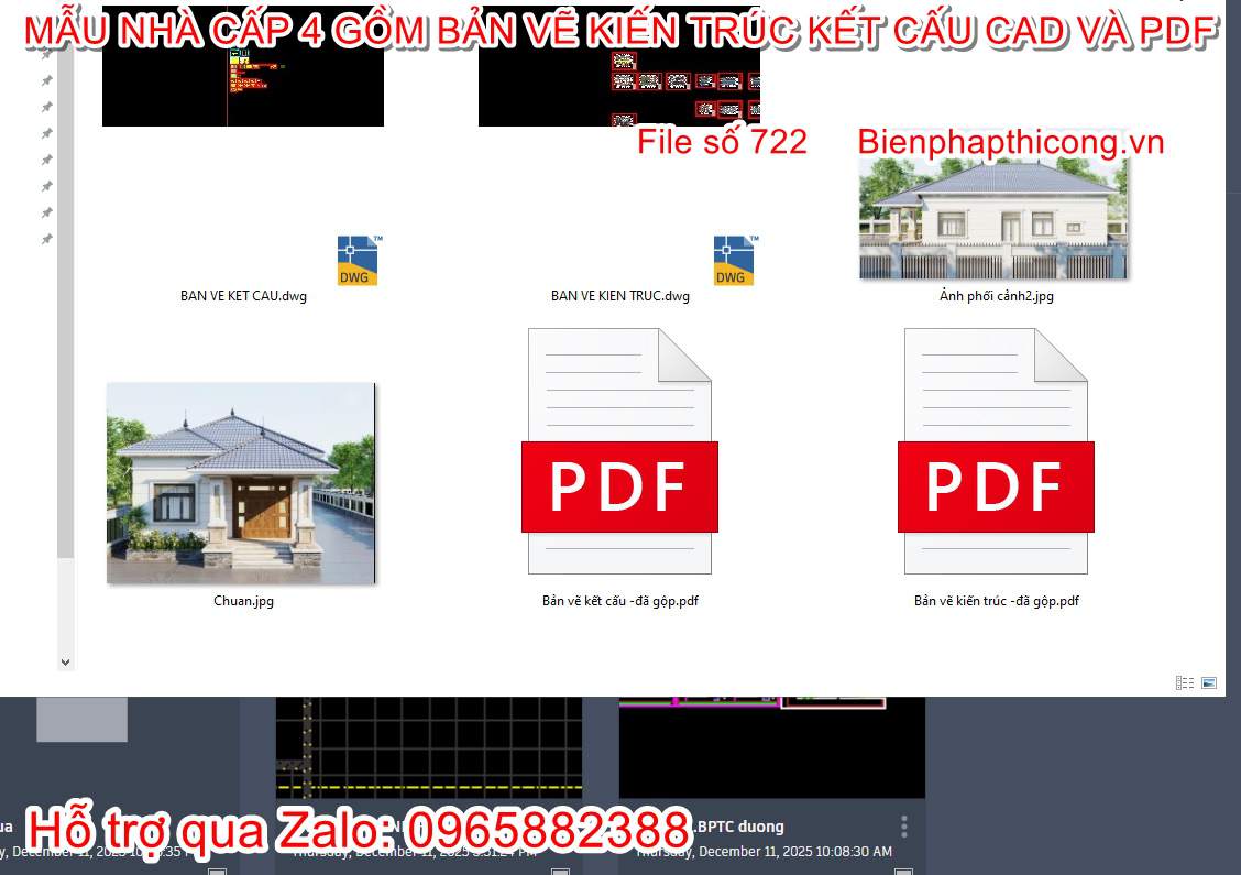 File cad thiết kế nhà cấp 4 nông thôn mái nhật tân cổ đẹp.