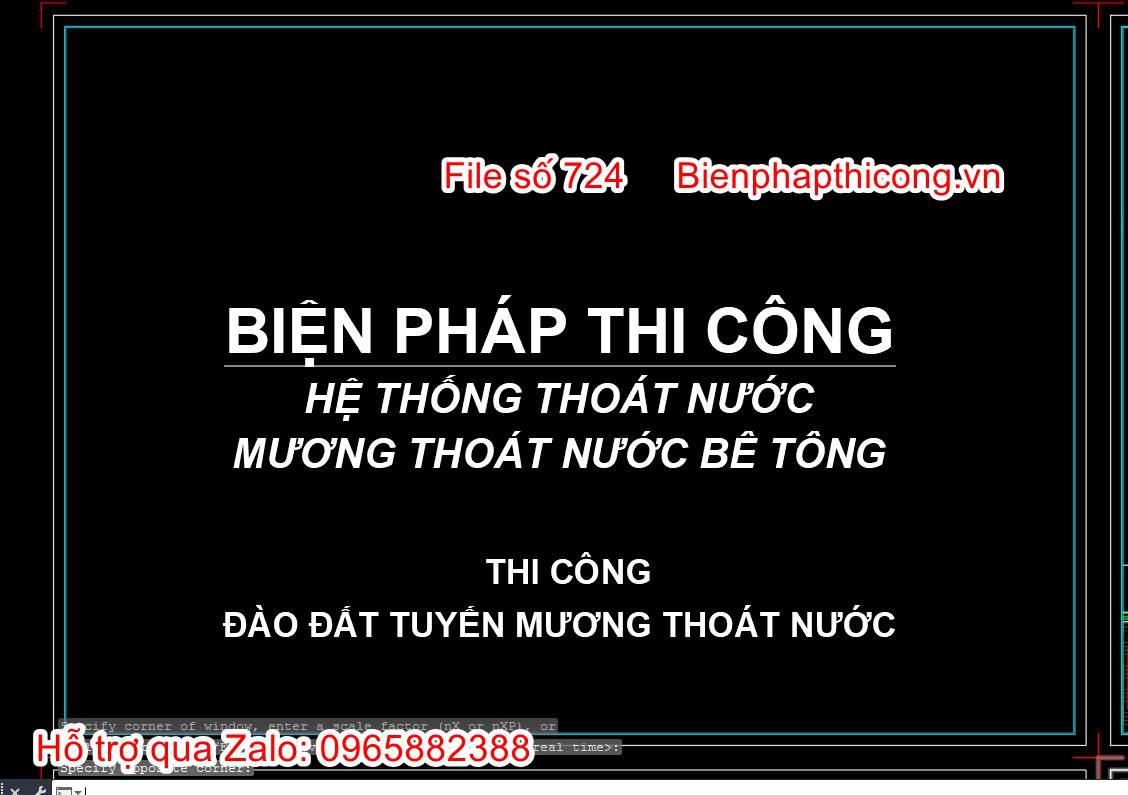 Bản vẽ biện pháp đào đất tuyến mương thoát nước.
