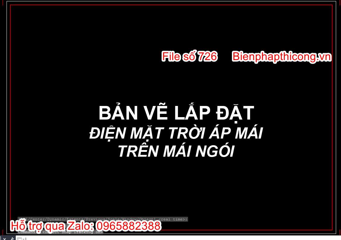 Bản vẽ lắp đặt điện mặt trời áp mái trên mái ngói cad.