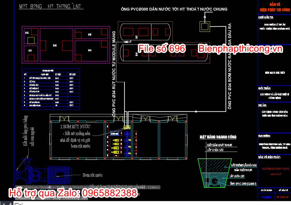 Mặt bằng thoát nước sau xử lý.