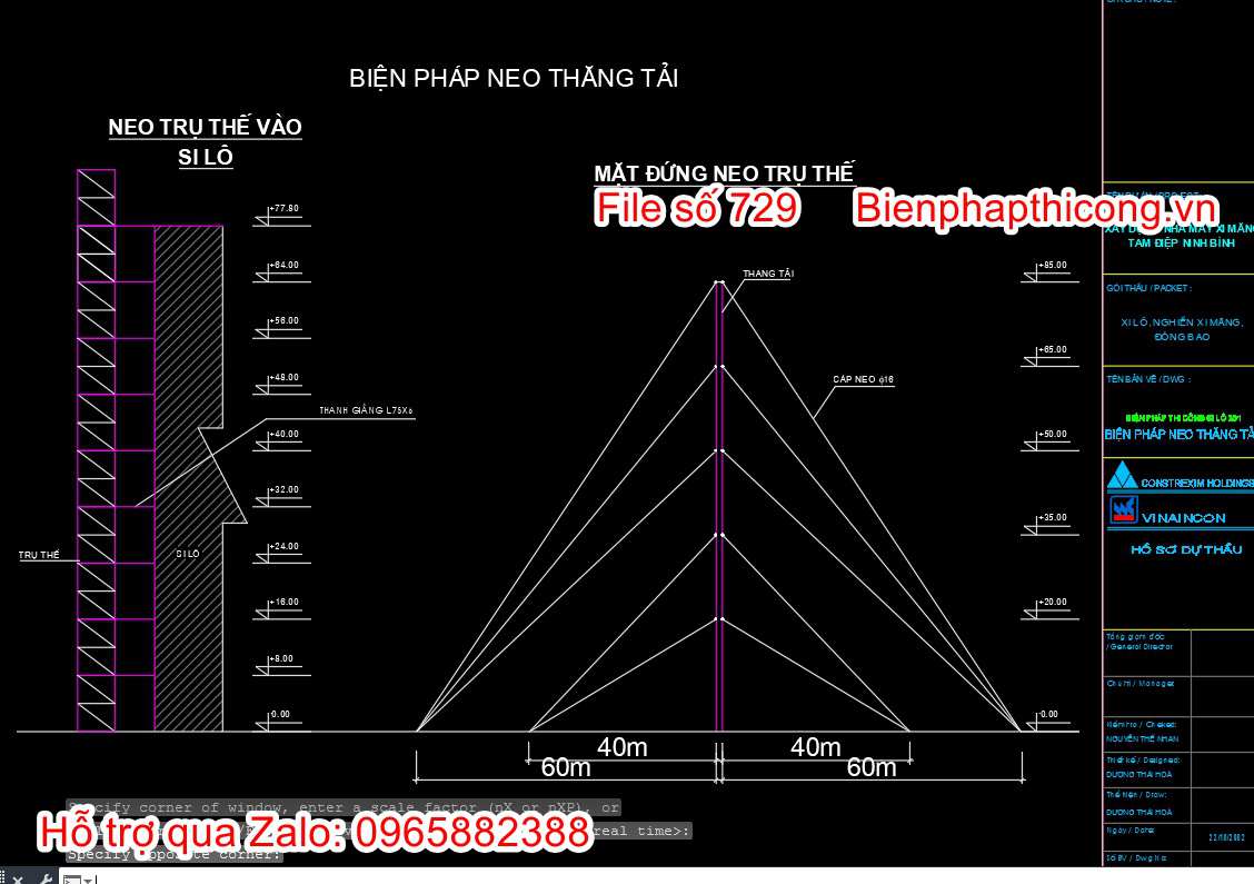 Biện pháp neo thăng tải cad.