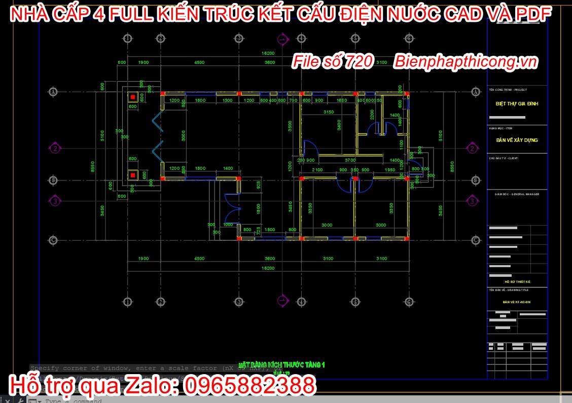 Mẫu nhà cấp 4 900 triệu cad 8,5m mặt tiền cad đẹp.