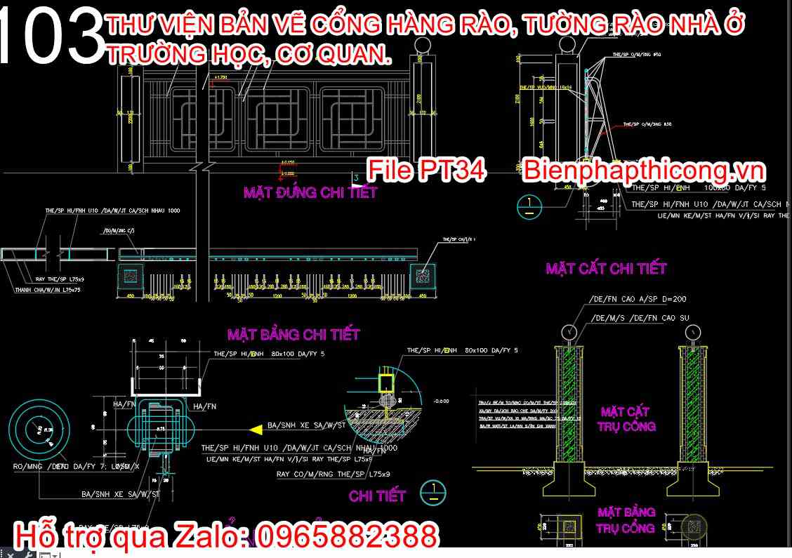 Mẫu bản vẽ thiết kế cổng đẩy cad.