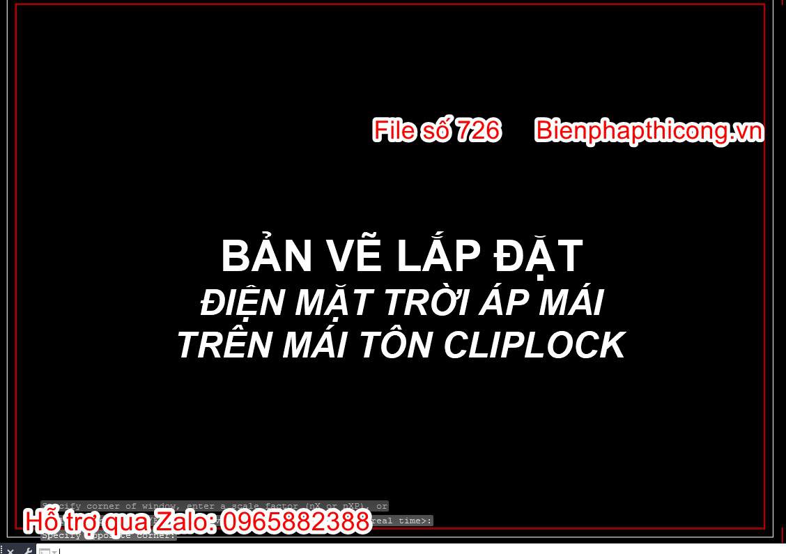 Bản vẽ biện pháp lắp đặt điện mặt trời áp trên mái tôn.