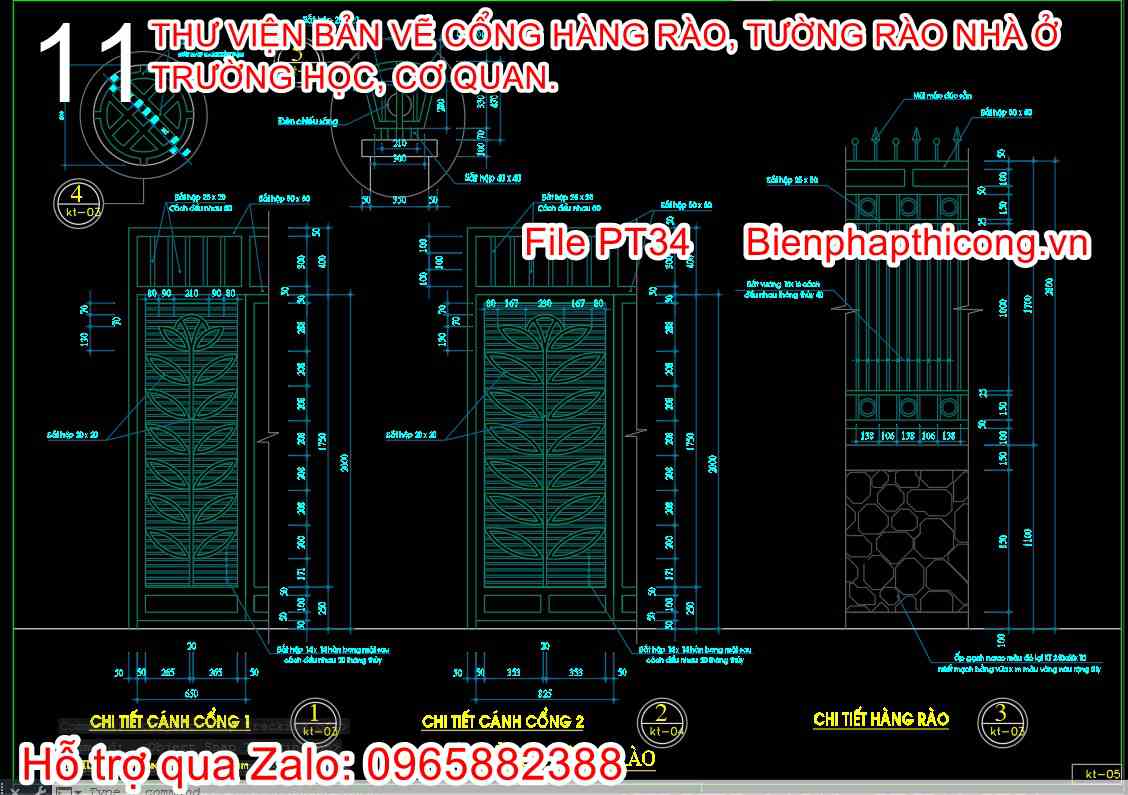Tải bản vẽ chi tiết cánh cổng cad.