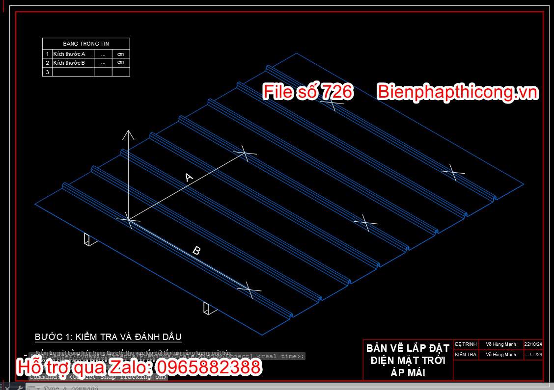 Bản vẽ biện pháp kiểm tra đánh dấu.