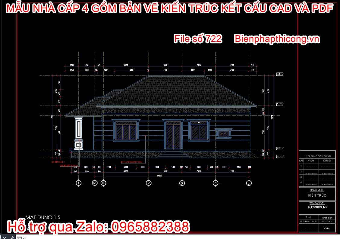 File cad thiết kế nhà cấp 4 mái nhật tân cổ kiến trúc kết cấu.