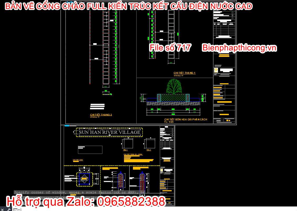 Thiết kế chi tiết cổng chào cad.