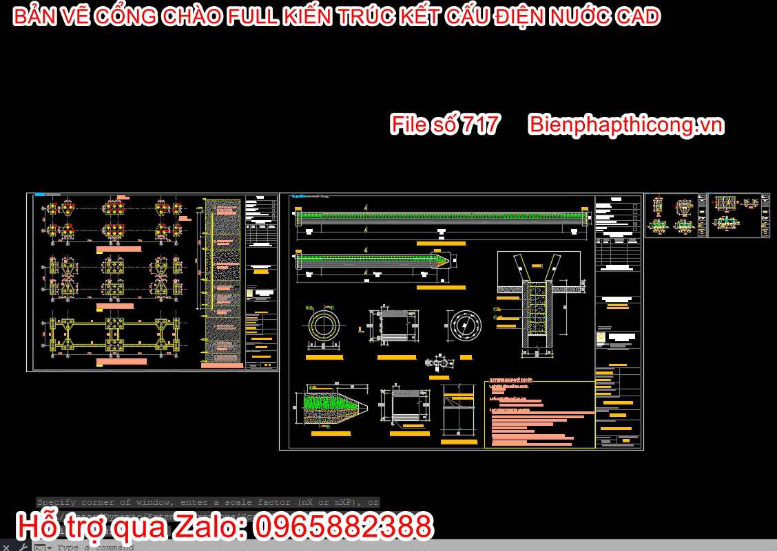 Bản vẽ móng cổng chào khu đô thị full cad.