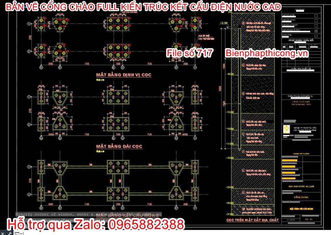 Bản vẽ móng khu đô thị full cad đẹp.