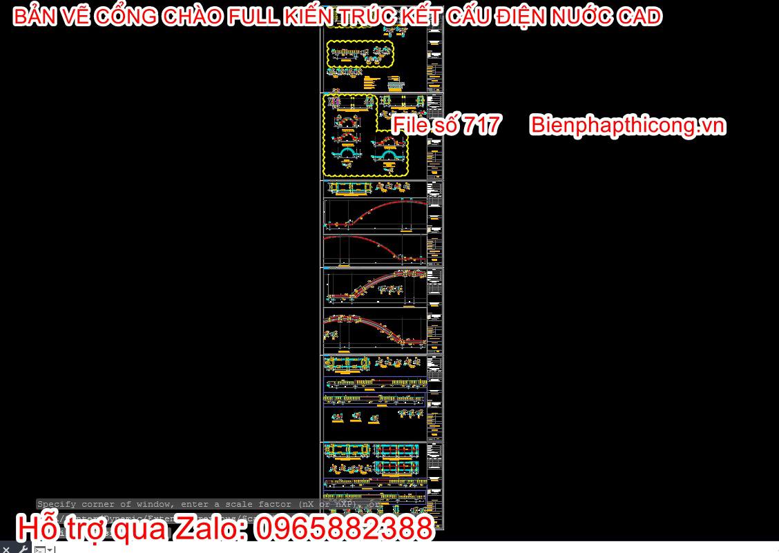 Bản vẽ kết cấu cổng chào khu đô thị đẹp.