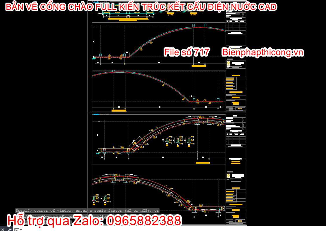 Hồ sơ bản vẽ kết cấu cổng chào khu đô thị đẹp.