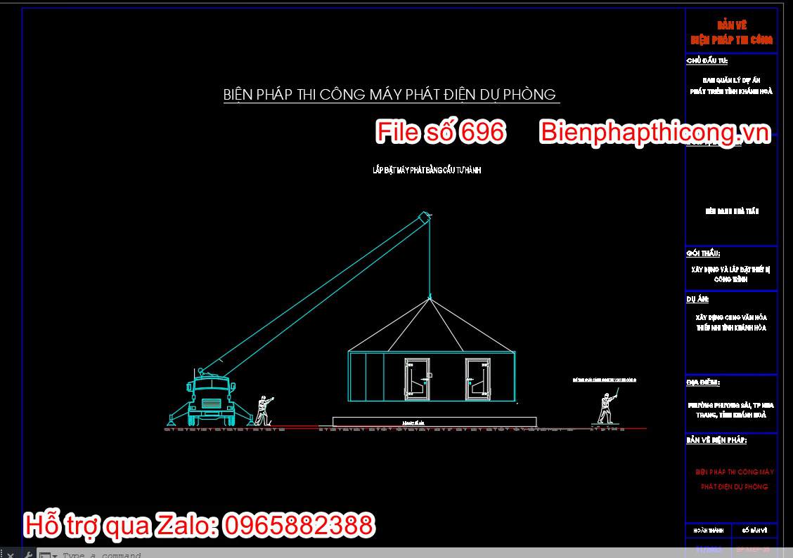 Biện pháp thi công máy phát điện dự phòng.