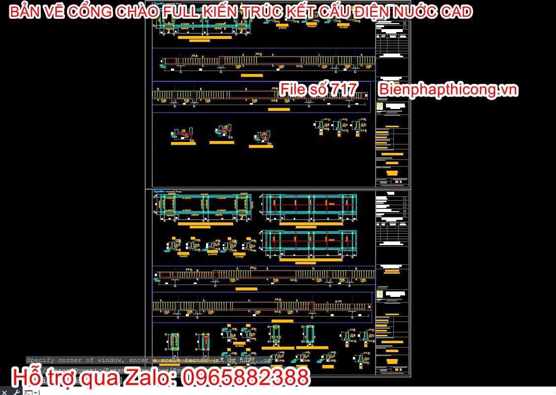Hồ sơ thi công cổng chào cad tân cổ.