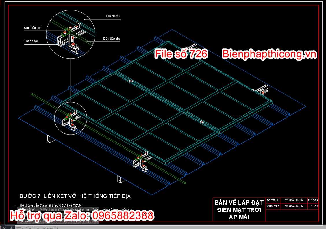 Liên kết với hệ thống tiếp địa cad.