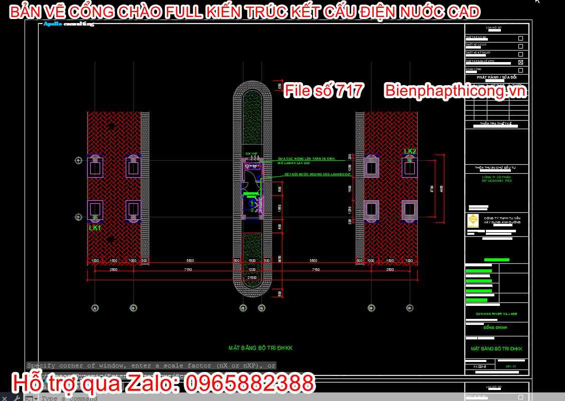 Bản vẽ cad cổng chào khu đô thị.
