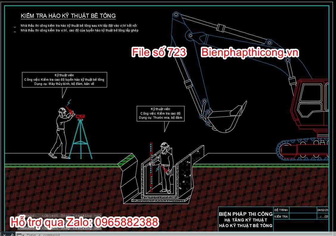 Kiểm tra hào kỹ thuật bê tông.