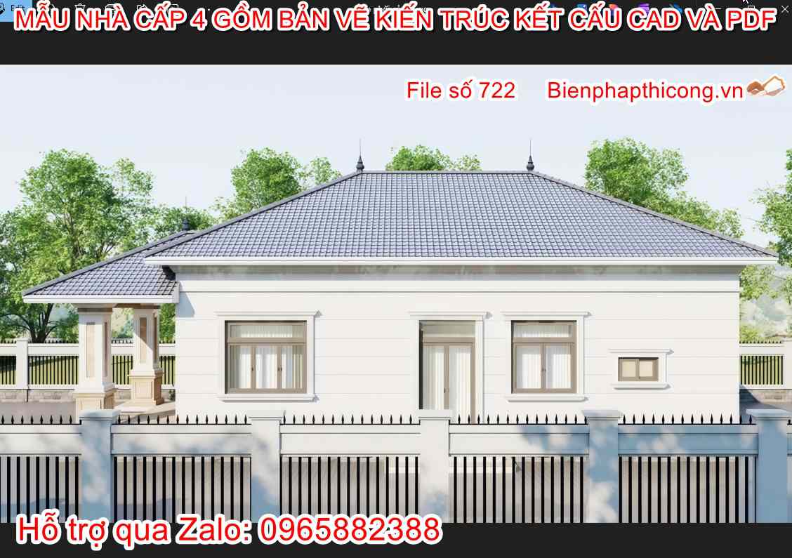 Bản vẽ thiết kế nhà cấp 4 mái nhật 900 triệu đẹp.