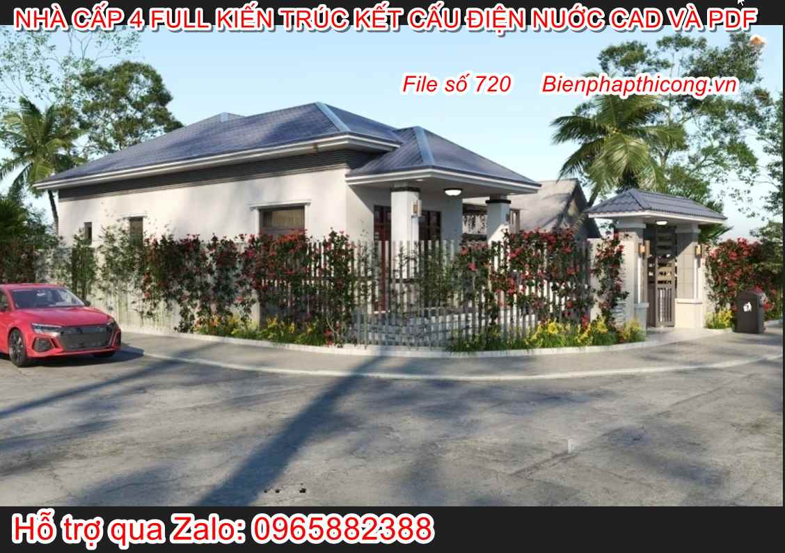 Hồ sơ bản vẽ autocad nhà mái nhật chữ L 8,5m.