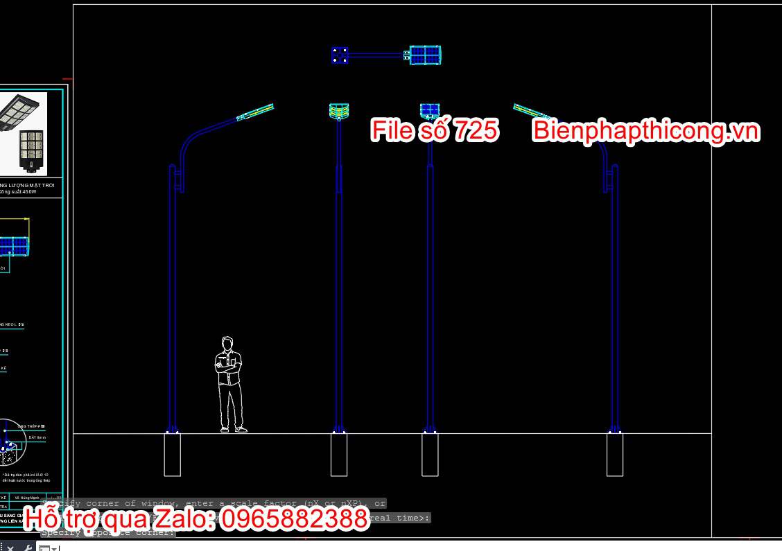 Mẫu biện pháp thi công trụ đèn chiếu sáng mặt trời.
