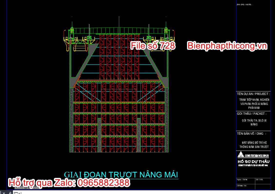 Bản vẽ bptc giai đoạn trượt nâng mái.