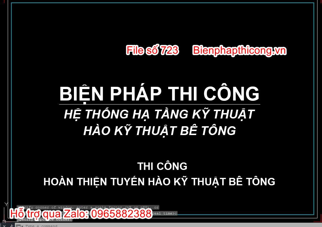 Bản vẽ hoàn thiện tuyến hào kỹ thuật bê tông.
