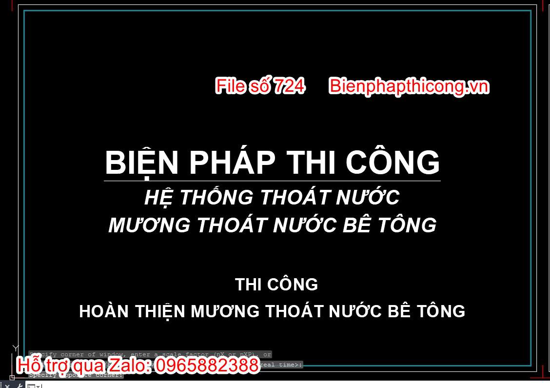 Bản vẽ biện pháp thi công mương thoát nước đổ tại chỗ.