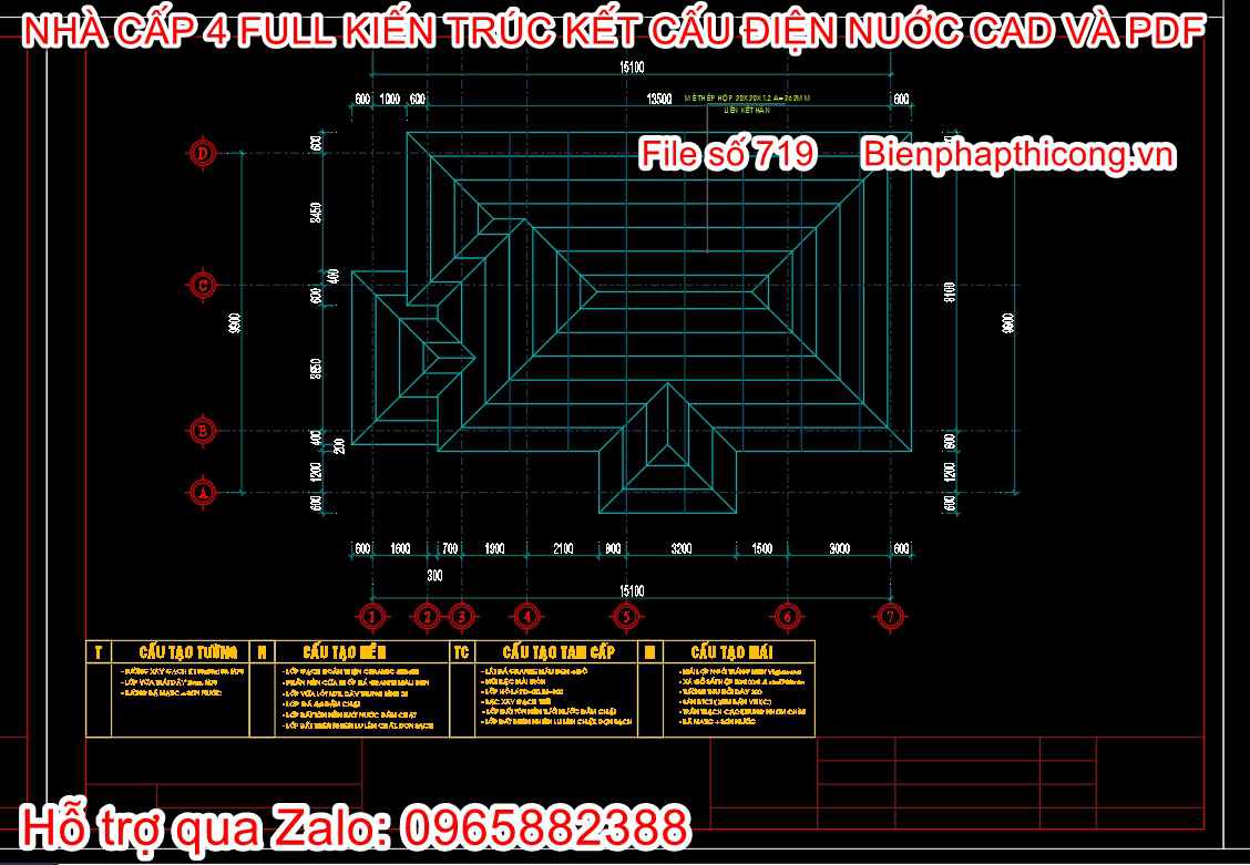 Bản vẽ cad xà gồ nhà cấp 4 full cad.