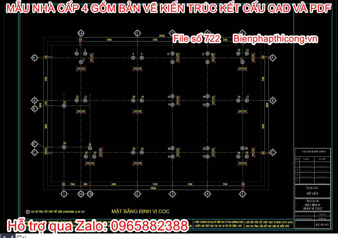 Bản vẽ thiết kế nhà cấp 4 chi phí dưới 1 tỷ.