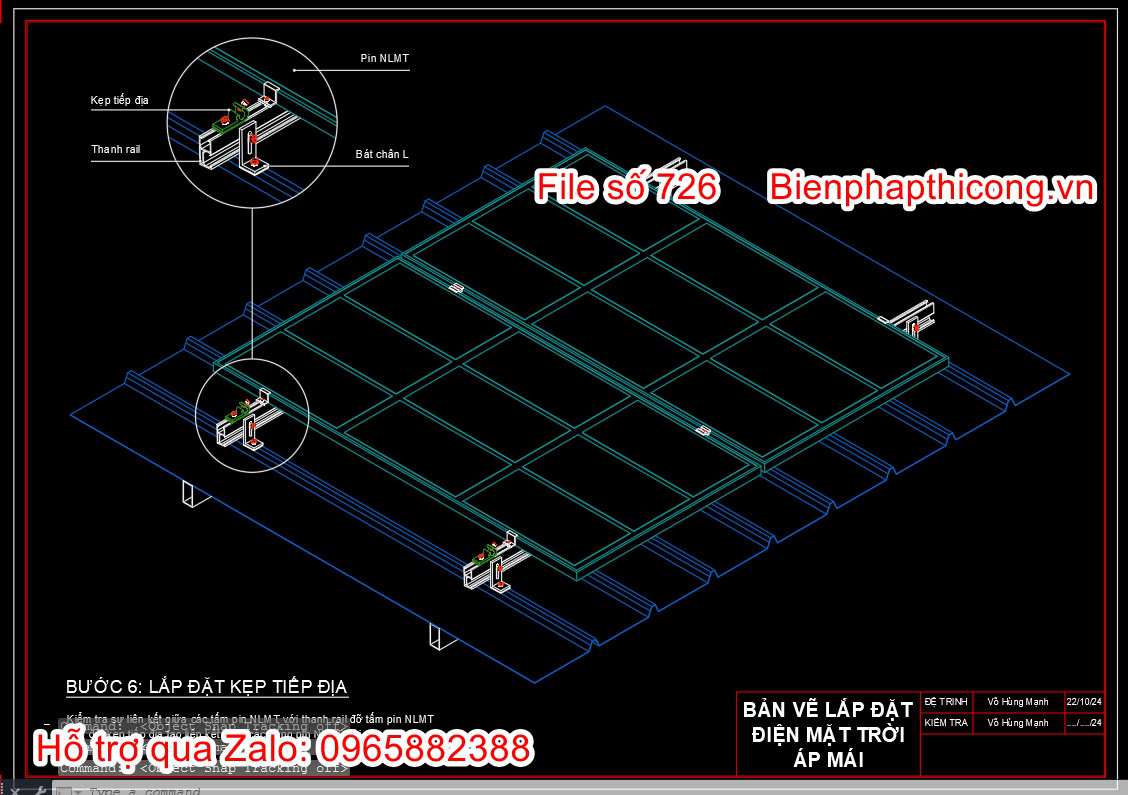 Biện pháp lắp đặt kẹp tiếp địa cad.