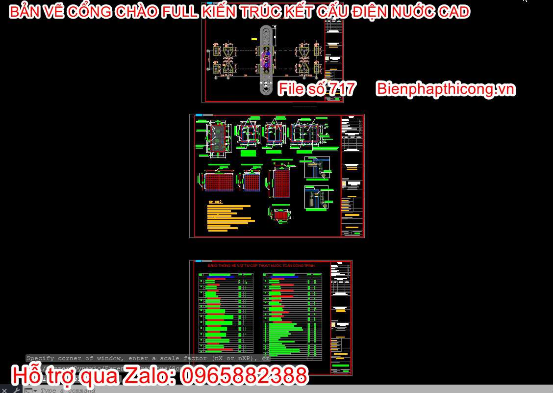 Bản vẽ thoát nước cổng chào tân cổ.