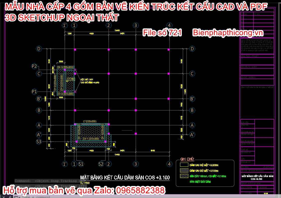 Bản vẽ thiết kế kết cấu sảnh nhà cấp 4 130m2 đẹp.