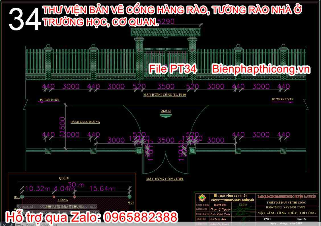 Mẫu bản vẽ thiết kế cổng 2 cánh villa